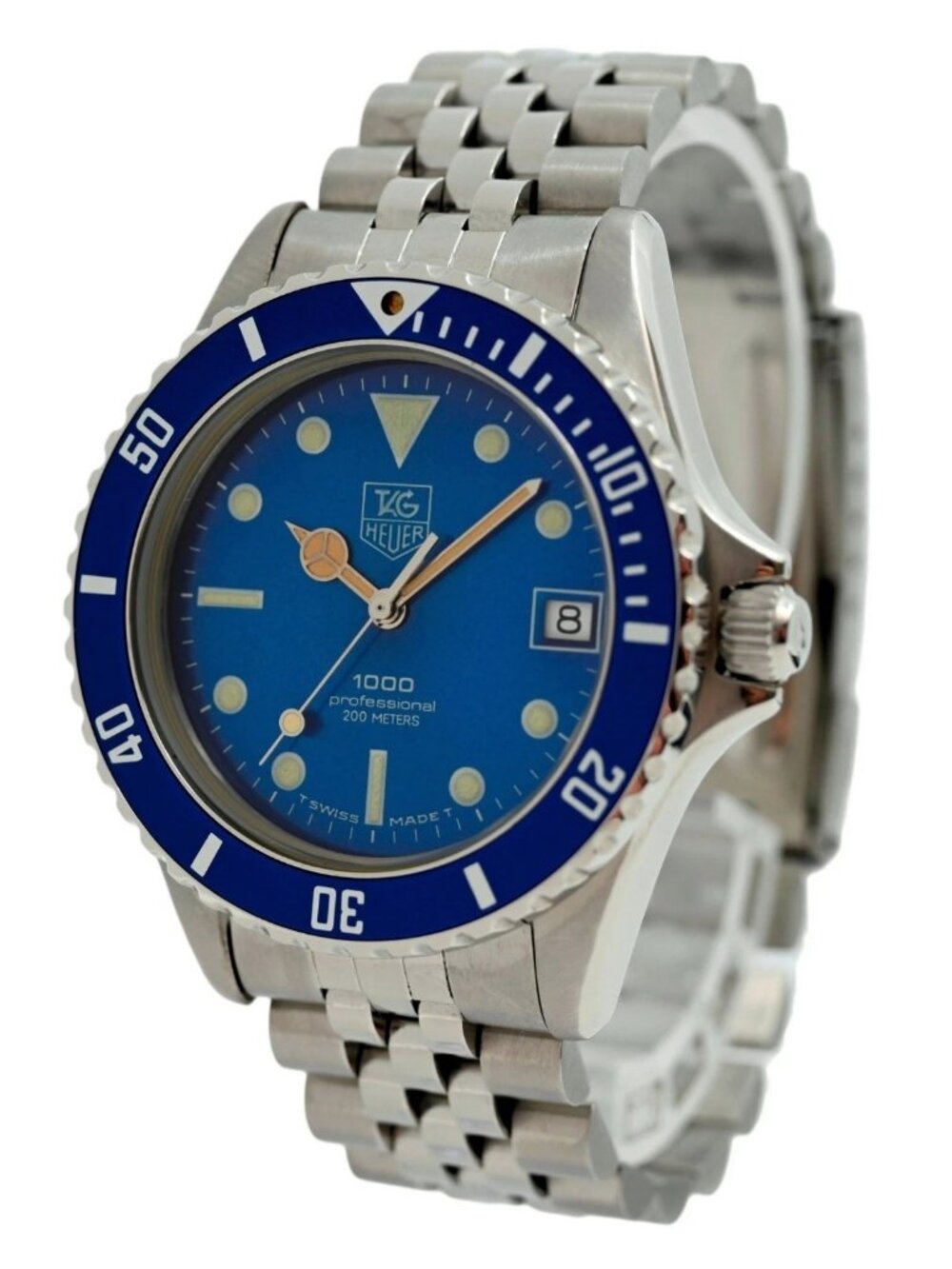 Tag Heuer 37mm Men's Blue Dial 1000 Series Dive Watch Jubilee Band! 980.613 N!